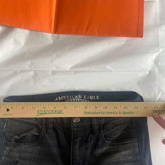 American Eagle Outfitters black Distressed Jeggings 2 - Picture 9 of 15